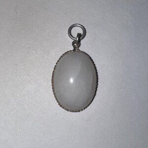 Snowy Quartz Oval Pendant